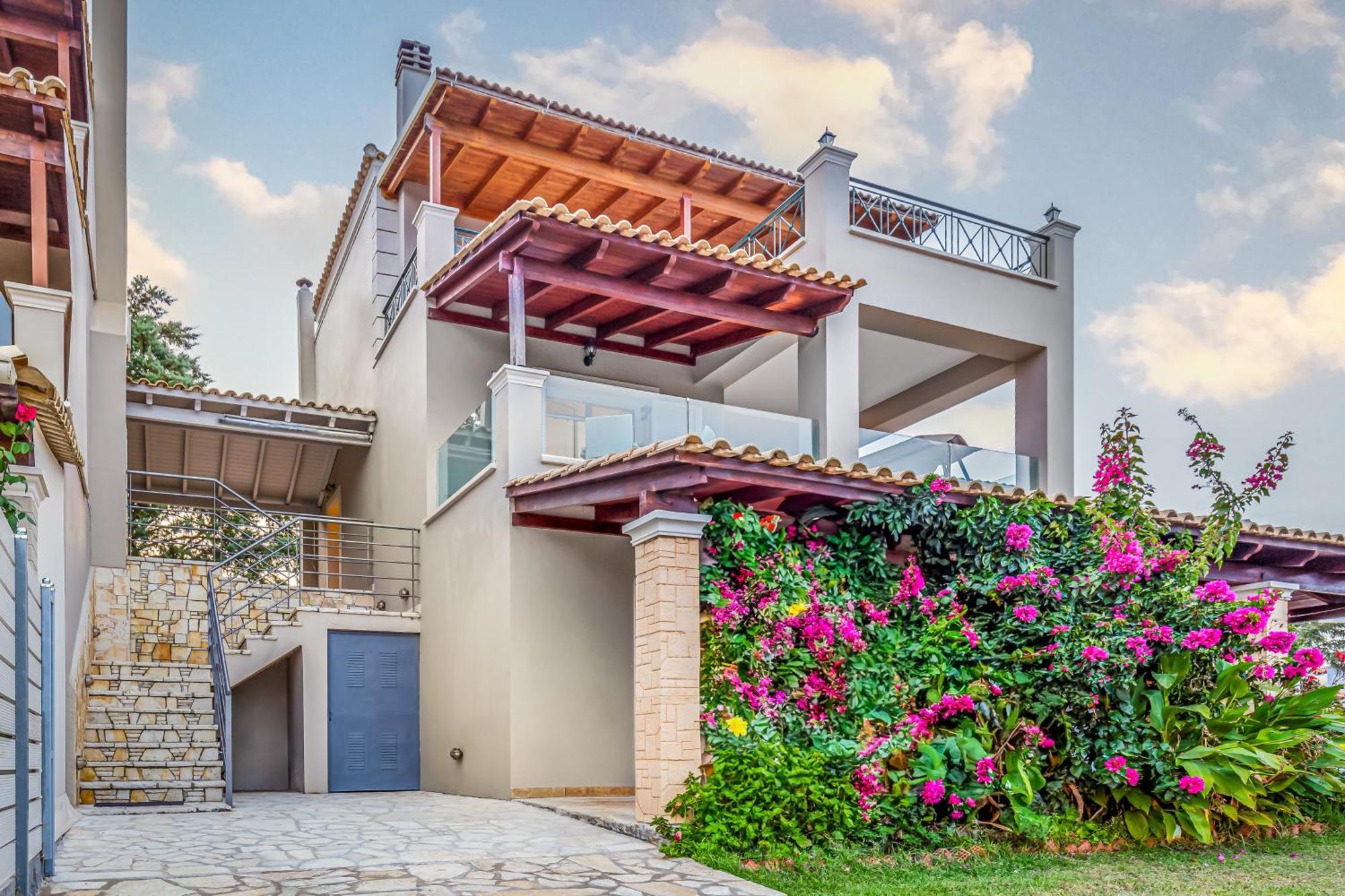 Villa Olivia Corfu - Amazing Sea-View 3 Bedroom Villa With A Pool Gazatika Ngoại thất bức ảnh