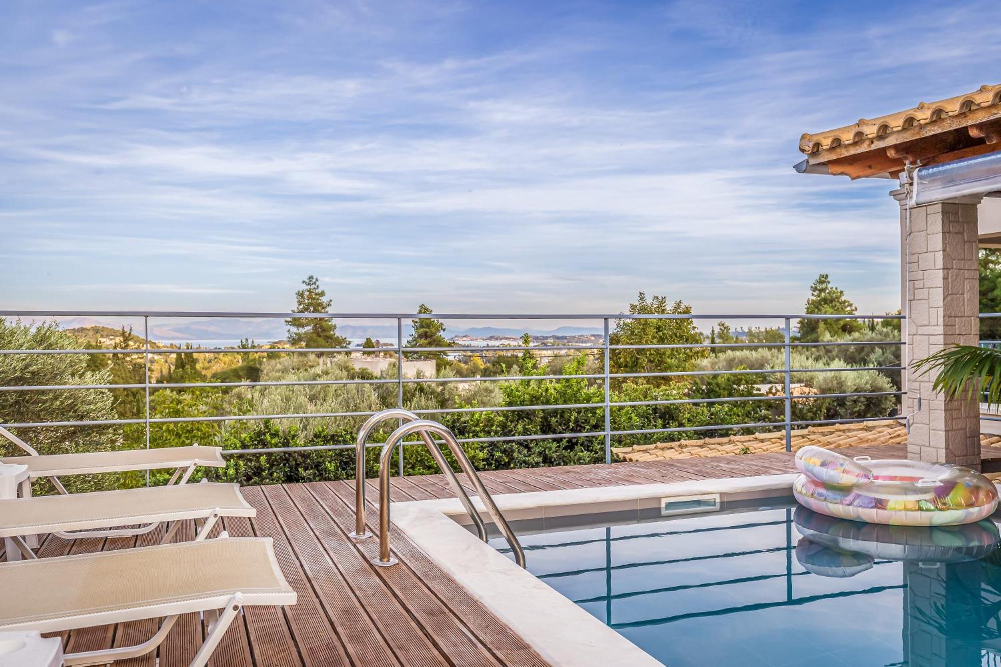 Villa Olivia Corfu - Amazing Sea-View 3 Bedroom Villa With A Pool Gazatika Ngoại thất bức ảnh