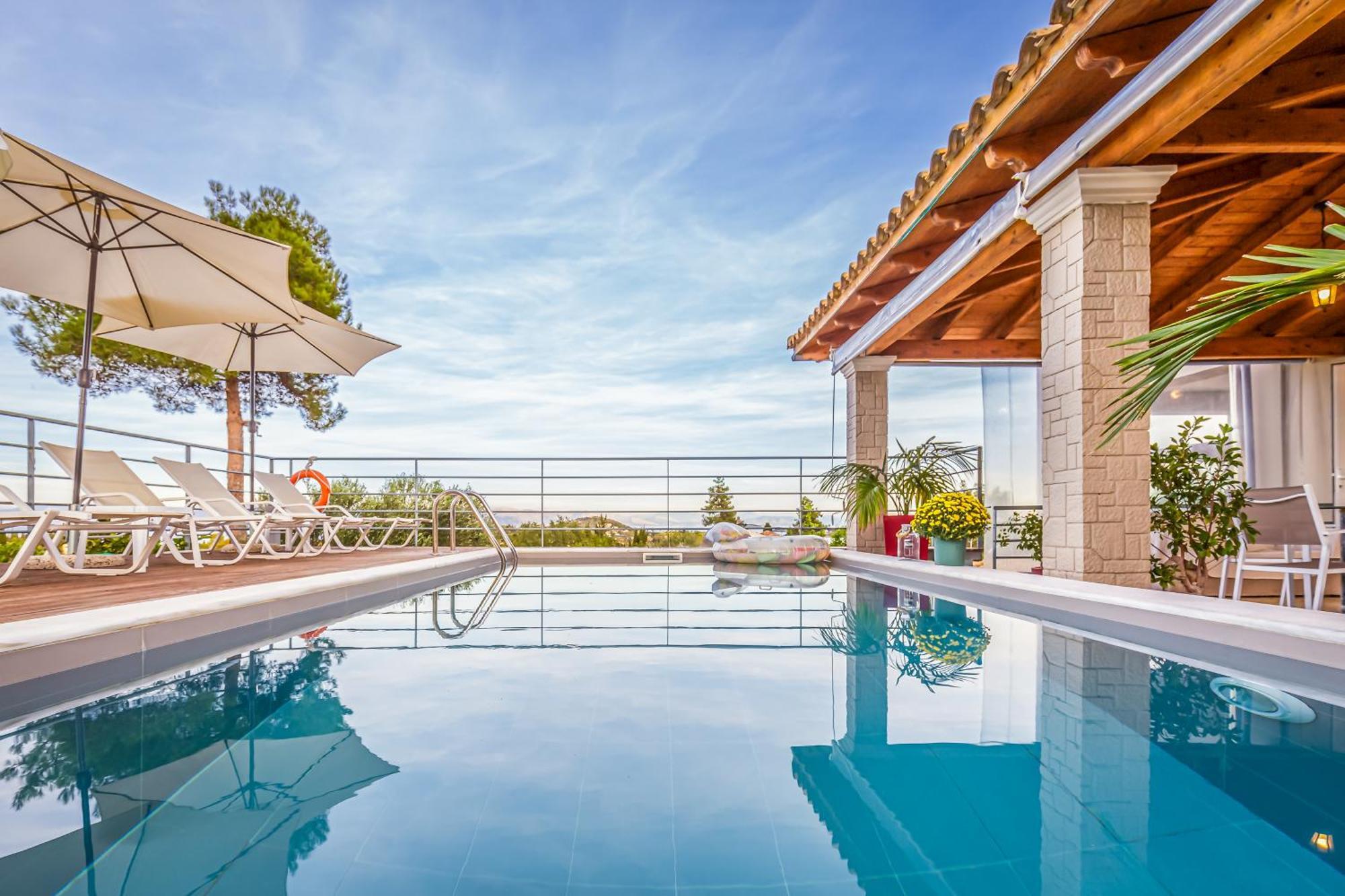 Villa Olivia Corfu - Amazing Sea-View 3 Bedroom Villa With A Pool Gazatika Ngoại thất bức ảnh